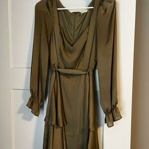 Altar'd State Olive Long Sleeve Dress